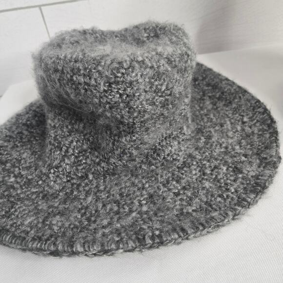 Wooden Ships Paola Buendia Bucket Hat Anthropologie Gray Knit Mohair Boho - Picture 4 of 7